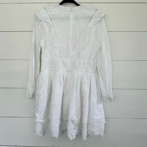 AllSaints Women’s White 6 Prim Broderie Dress - Picture 3 of 6